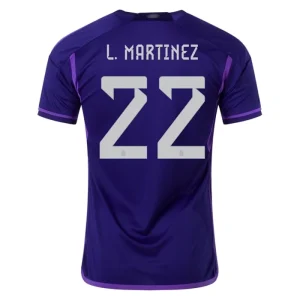 Günstige Fußballtrikots Argentinien L. Martinez 22 Auswärtstrikot 2022