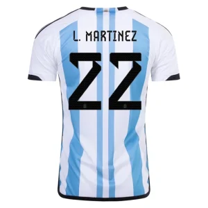 Günstige Fußballtrikots Argentinien L. Martinez 22 Heimtrikot 2022
